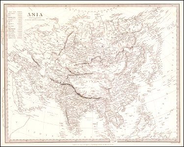 1840 map of Asia by the SDUK. Free illustration for personal and commercial use.