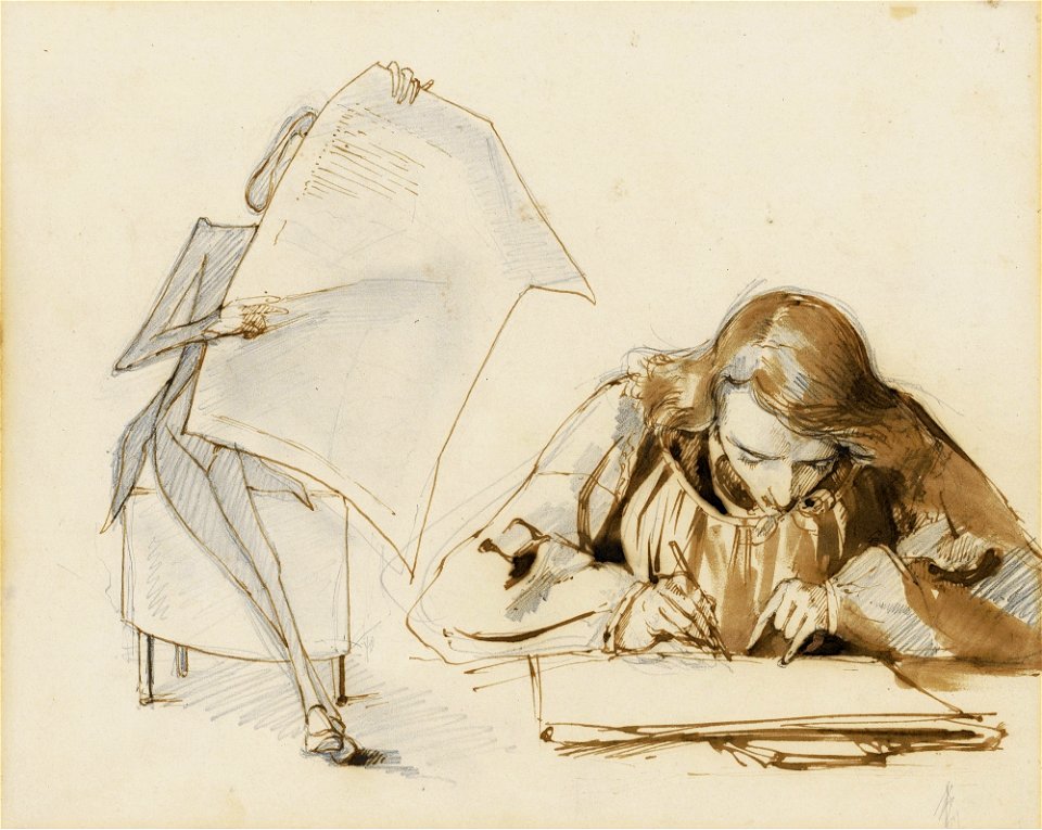 Garcia-Viardot Fryderyk Chopin reading and Maurice Sand writing