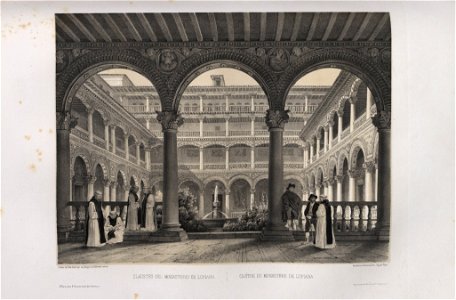 1842, España artística y monumental, vistas y descripción de los sitios y monumentos más notables de españa, vol 1, Claustro del monasterio de Lupiana