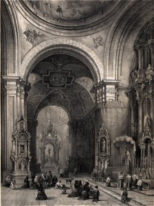 1842, España artística y monumental, vistas y descripción de los sitios y monumentos más notables de españa, vol 1, Interior de la capilla de San Isidro en la parroquia de San Andrés de Madrid (cropped)