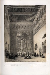 1842, España artística y monumental, vistas y descripción de los sitios y monumentos más notables de españa, vol 1, Sinagoga mayor de Toledo hoy iglesia de San Benito Abad Vulgo Nuestra Señora del Tránsito