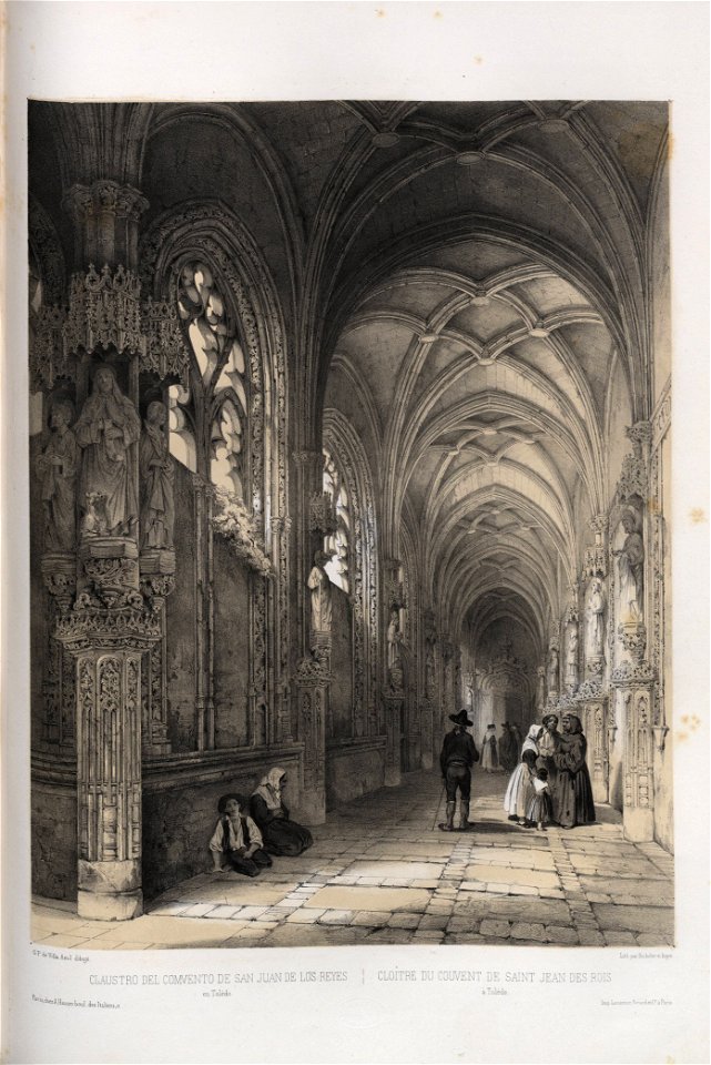 1842, España artística y monumental, vistas y descripción de los sitios y monumentos más notables de españa, vol. 1, Claustro del convento de San Juan de los Reyes