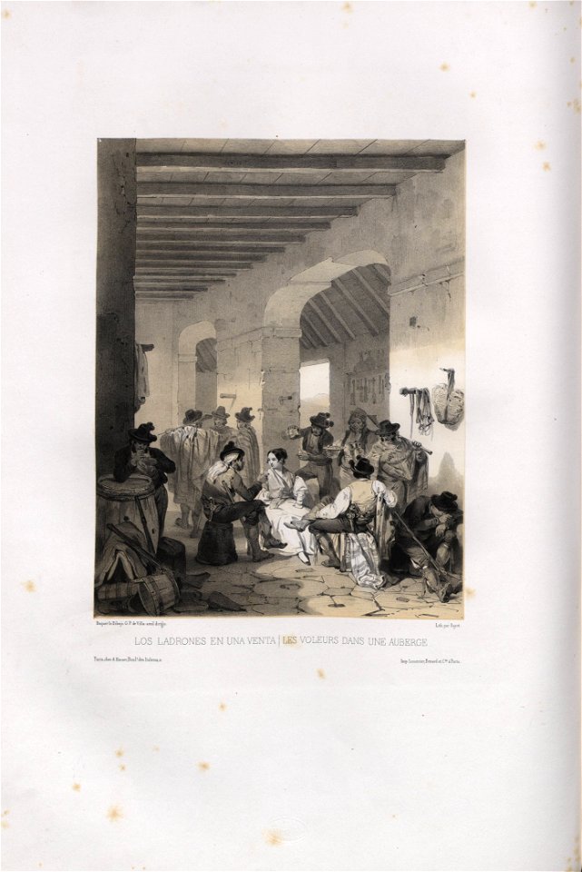 1842, España artística y monumental, vistas y descripción de los sitios y monumentos más notables de españa, vol 1, Los ladrones en una venta