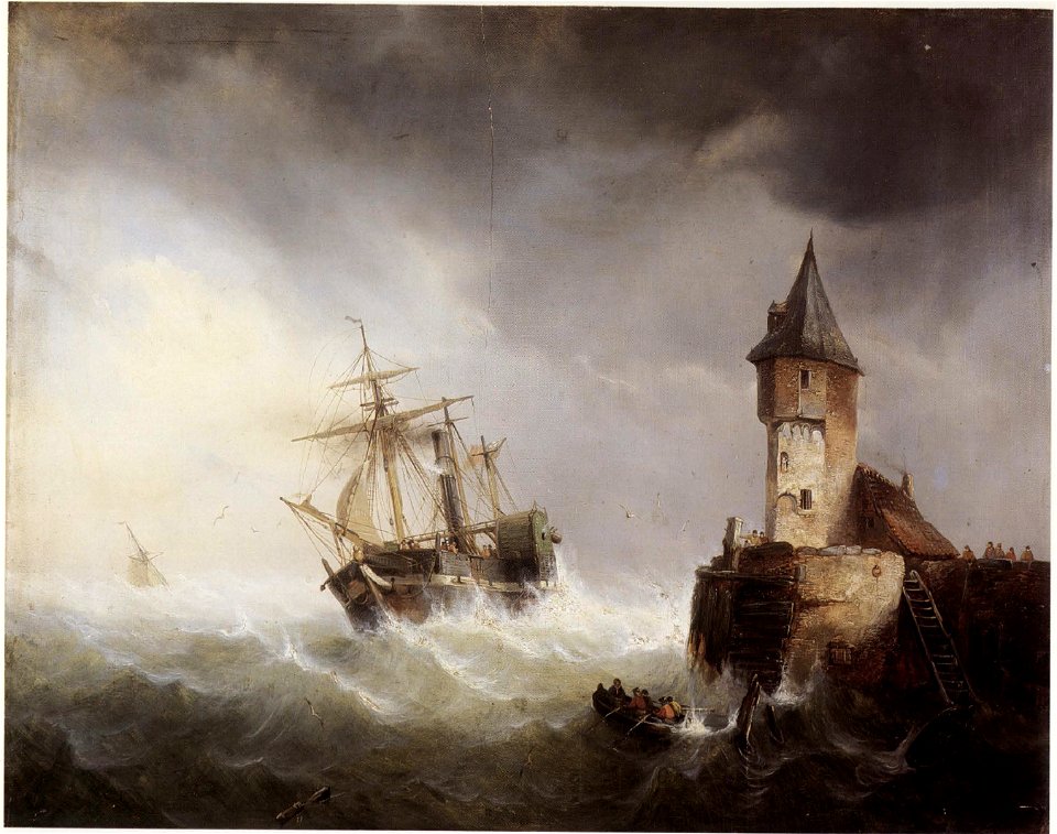 Egide Linnig - The 'Soho' enters the Scheldt estuary near Flushing