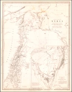 1843 map of Syria by the SDUK. Free illustration for personal and commercial use.
