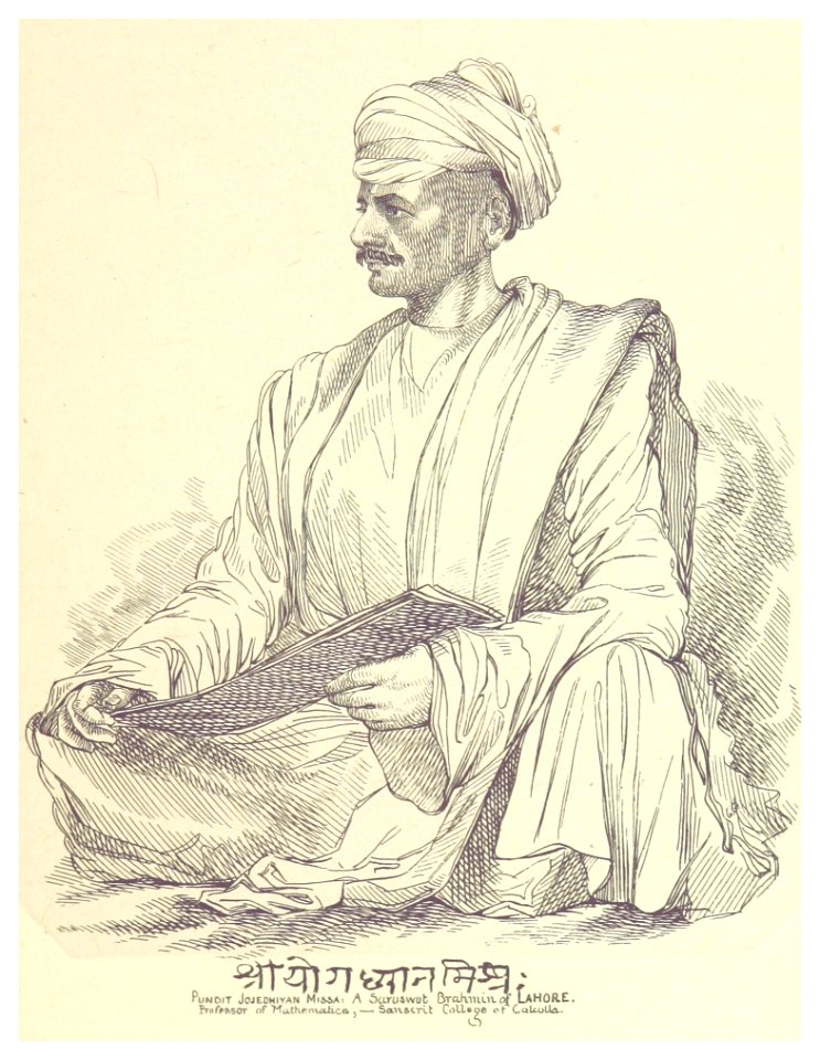 ORIENTAL HEADS p087 Pundit Jojedhiyan Missa. A Saruswut Brahmin of Lahore. Professor of Mathematics, Sanscrit College of Calcutta