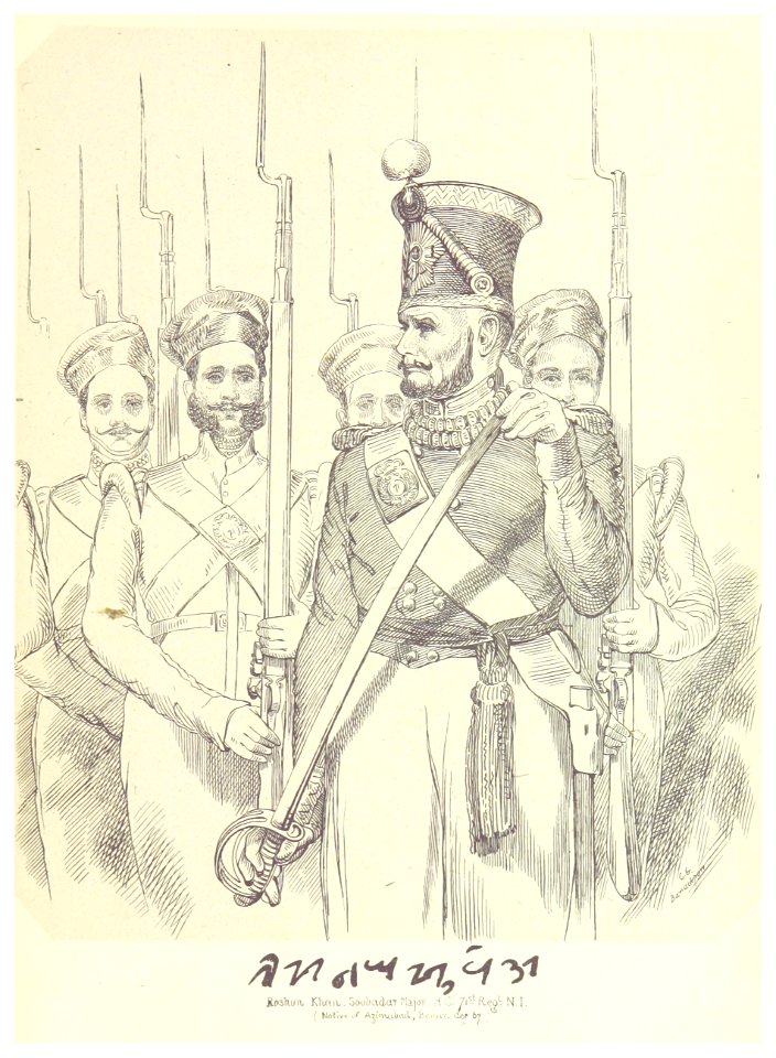 ORIENTAL HEADS p115 Roshun Khan. Soobadar Major, HC 71st Reg.No1, Native of Azimabad