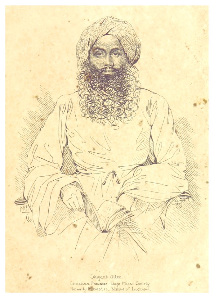 ORIENTAL HEADS p017 Shujaat Allee, Christian Preacher of Baptist Miss. Society, Native of Lucknow