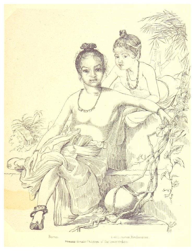 ORIENTAL HEADS p083 Hindoo Female Children of The Lower Orders