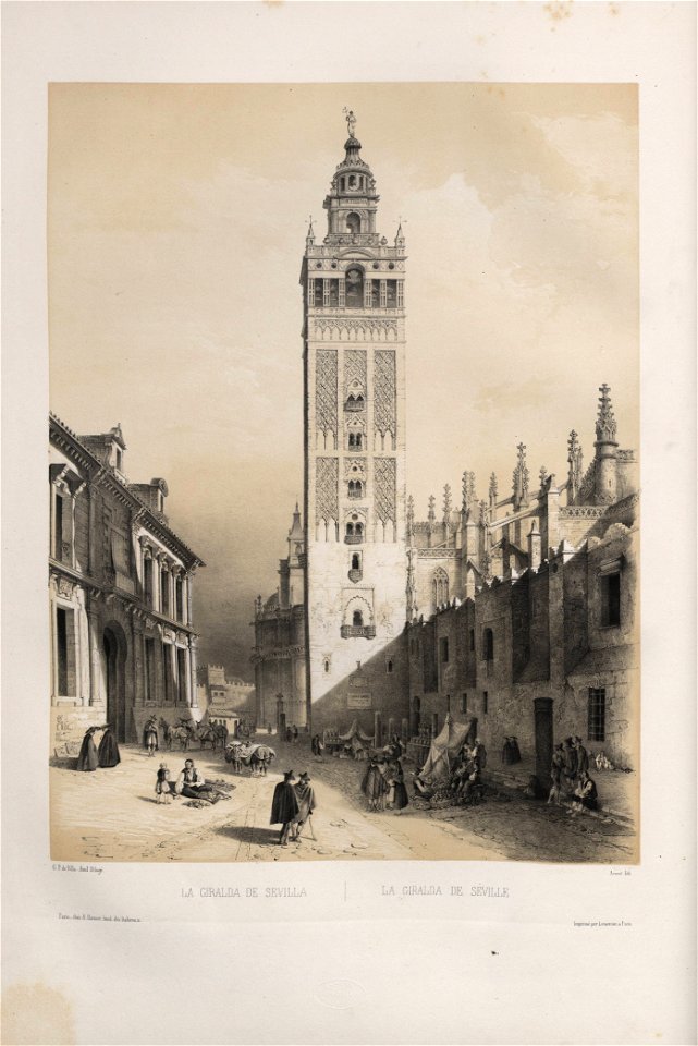 1844, España artística y monumental, vistas y descripción de los sitios y monumentos más notables de españa, vol 2, La Giralda de Sevilla
