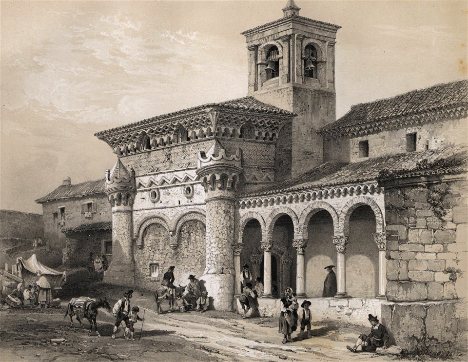 1844, España artística y monumental, vistas y descripción de los sitios y monumentos más notables de españa, vol 2, San Miguel de Guadalajara (cropped)