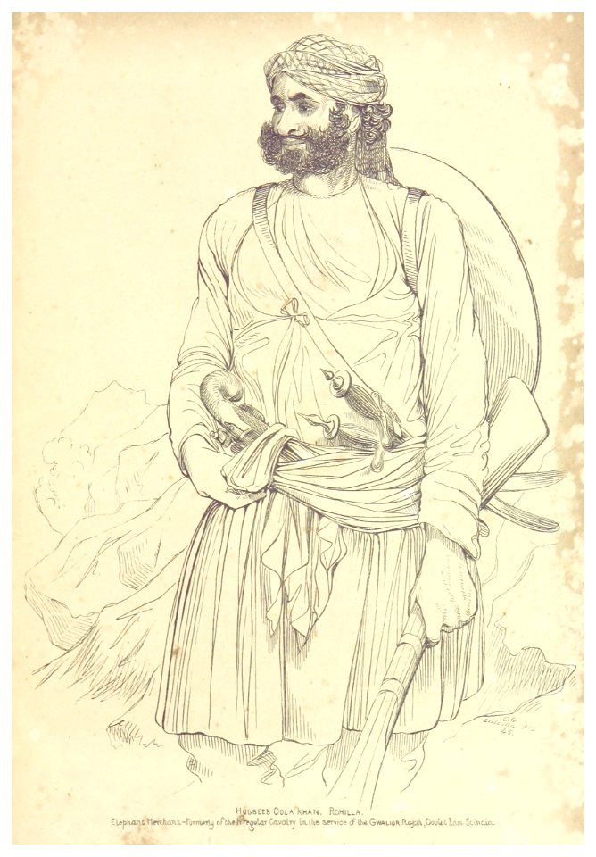 ORIENTAL HEADS p085 Hubbeeb Oola Khan. Rohilla. Elephant merchant. Calcutta