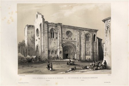 1844, España artística y monumental, vistas y descripción de los sitios y monumentos más notables de españa, vol 2, Vista exterior de la iglesia de la Magdalena en Zamora