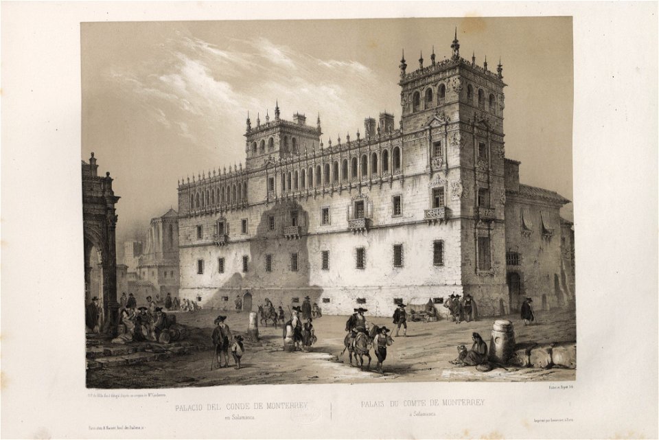1844, España artística y monumental, vistas y descripción de los sitios y monumentos más notables de españa, vol 2, Palacio del Conde de Monterrey en Salamanca