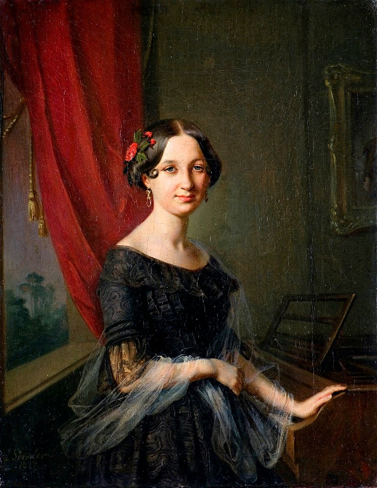 Józef Simmler - Portret Józefy Sługockiej 1847