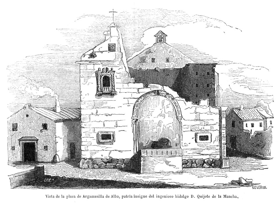1848-01-30, Semanario Pintoresco Español, Vista de la plaza de Argamasilla de Alba, patria insigne del ingenioso hidalgo D. Quijote de la Mancha