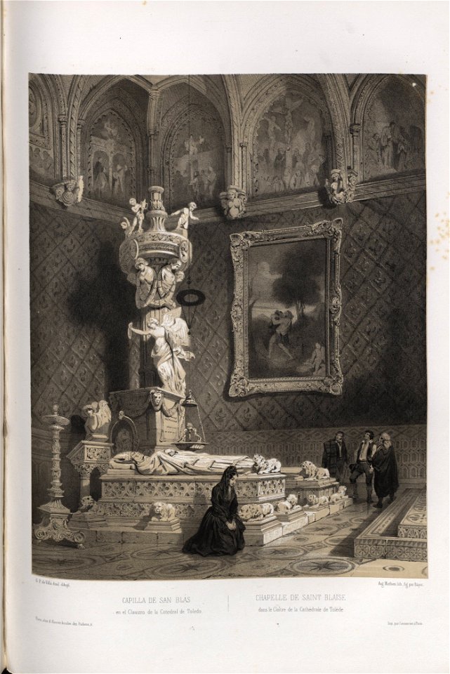 1850, España artística y monumental, vistas y descripción de los sitios y monumentos más notables de españa, vol 3, Capilla de San Blas en el claustro de la catedral de Toledo