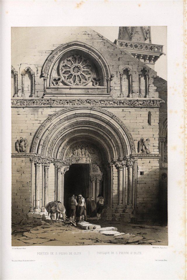 1850, España artística y monumental, vistas y descripción de los sitios y monumentos más notables de españa, vol 3, Pórtico de San Pedro de Olite