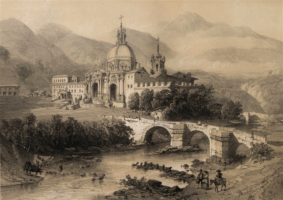 1850, España artística y monumental, vistas y descripción de los sitios y monumentos más notables de españa, vol 3, San Ignacio de Loyola en Guipúzcoa (cropped)