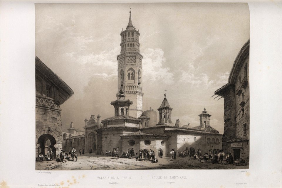 1850, España artística y monumental, vistas y descripción de los sitios y monumentos más notables de españa, vol 3, Yglesia de San Pablo en Zaragoza