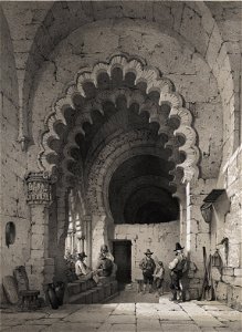 1850, España artística y monumental, vistas y descripción de los sitios y monumentos más notables de españa, vol 3, Sala de los palacios de Galiana en Toledo (cropped)