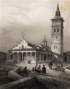 1850, España artística y monumental, vistas y descripción de los sitios y monumentos más notables de españa, vol 3, Santa María de Guadalaxara (cropped)