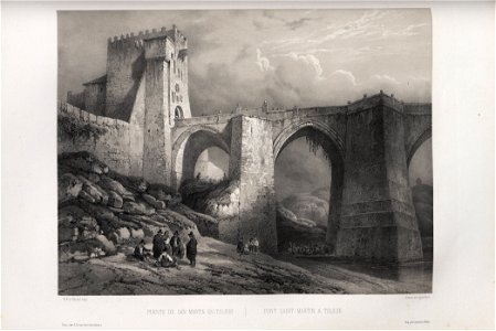 1850, España artística y monumental, vistas y descripción de los sitios y monumentos más notables de españa, vol 3, Puente de San Martín en Toledo