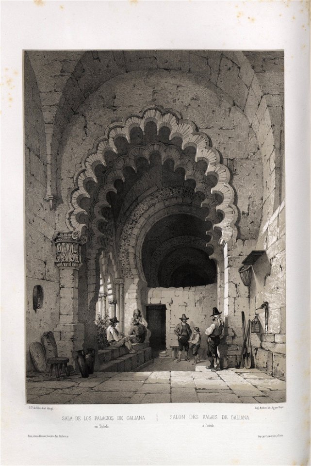 1850, España artística y monumental, vistas y descripción de los sitios y monumentos más notables de españa, vol 3, Sala de los palacios de Galiana en Toledo
