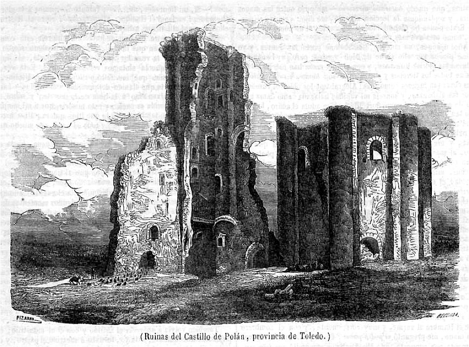 1850-09-29, Semanario Pintoresco Español, Ruinas del castillo de Polán, provincia de Toledo, Pizarro