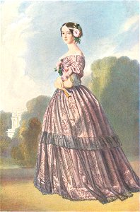 1850s watercolour portrait of Princess Francisca of Brazil, Princess of Joinville by Winterhalter (Versailles)