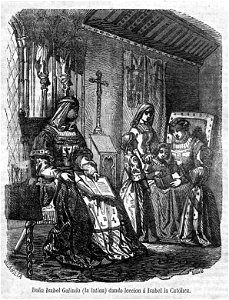 1851-05-11, Semanario Pintoresco Español, Doña Isabel Galindo (la latina) dando leccion á Isabel la Católica, Urrabieta