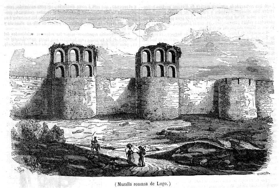 1850-10-06, Semanario Pintoresco Español, Muralla romana de Lugo, Pizarro