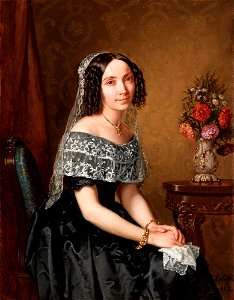 Leopold Loeffler - Portret kobiecy 1851. Free illustration for personal and commercial use.