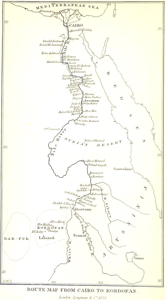 (1852) ROUTE FROM CAIRO TO KORDOFAN