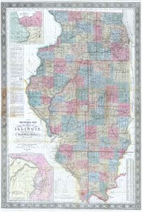 1852 Colton Sectional Pocket Map of Illinois - Geographicus - Illinois-colton-1852