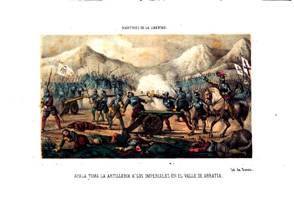 1853, Los mártires de la libertad española, vol I, Ayala toma la artillería a los imperiales en el valle de Arratia