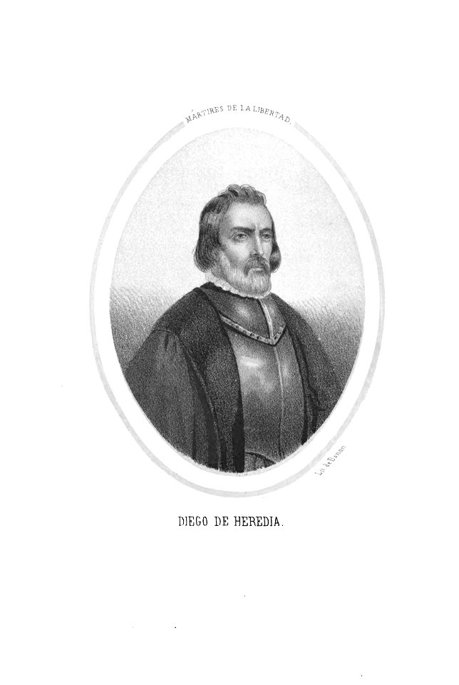 1853, Los mártires de la libertad española, vol I, Diego de Heredia