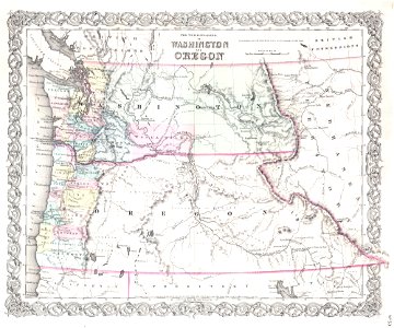 1853 Colton Map of Washington and Oregon ( w- Montana, Idaho ) - Geographicus - WAOR-colton-1853