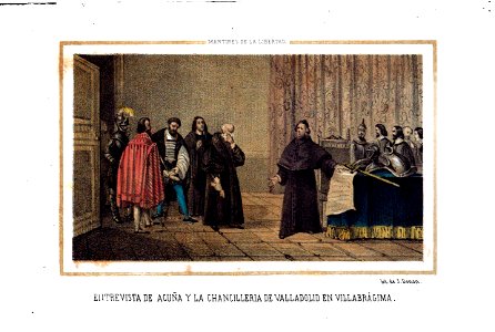 1853, Los mártires de la libertad española, vol I, Entrevista de Acuña y la Chancillería de Valladolid en Villabrágima