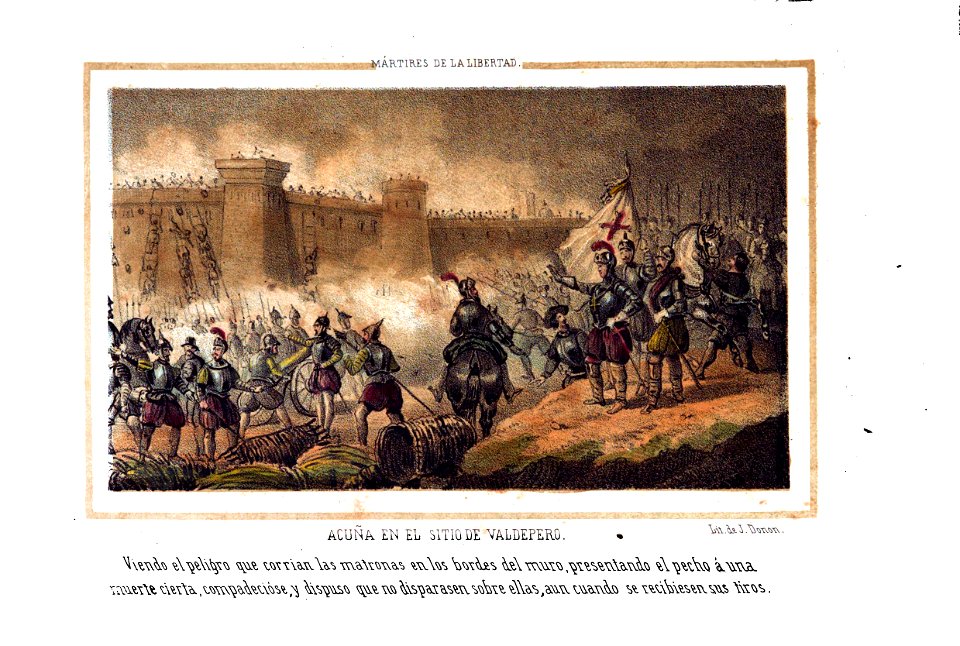 1853, Los mártires de la libertad española, vol I, Acuña en el sitio de Valdepero