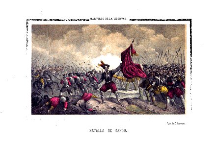 1853, Los mártires de la libertad española, vol I, Batalla de Gandía
