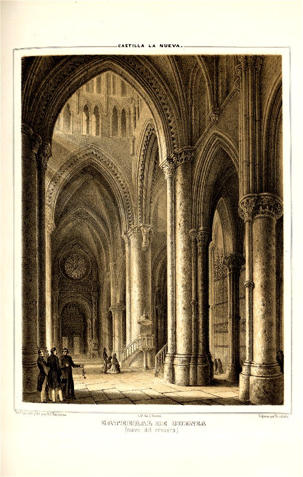 1853, Recuerdos y bellezas de España, Castilla la Nueva, tomo II, Catedral de Cuenca, nave del cruzero