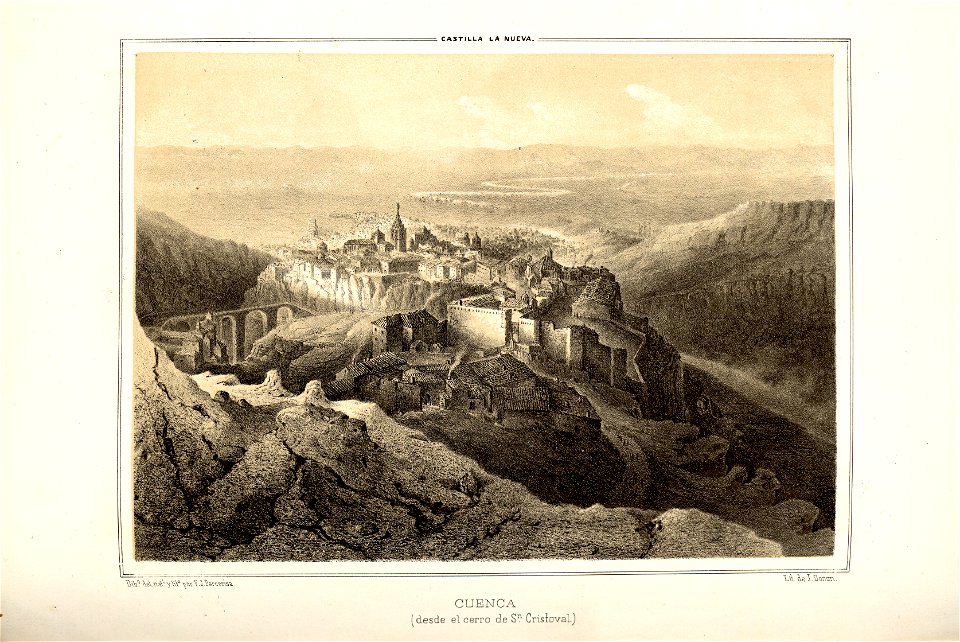 1853, Recuerdos y bellezas de España, Castilla la Nueva, tomo II, Cuenca, desde el cerro de San Cristoval, jpg