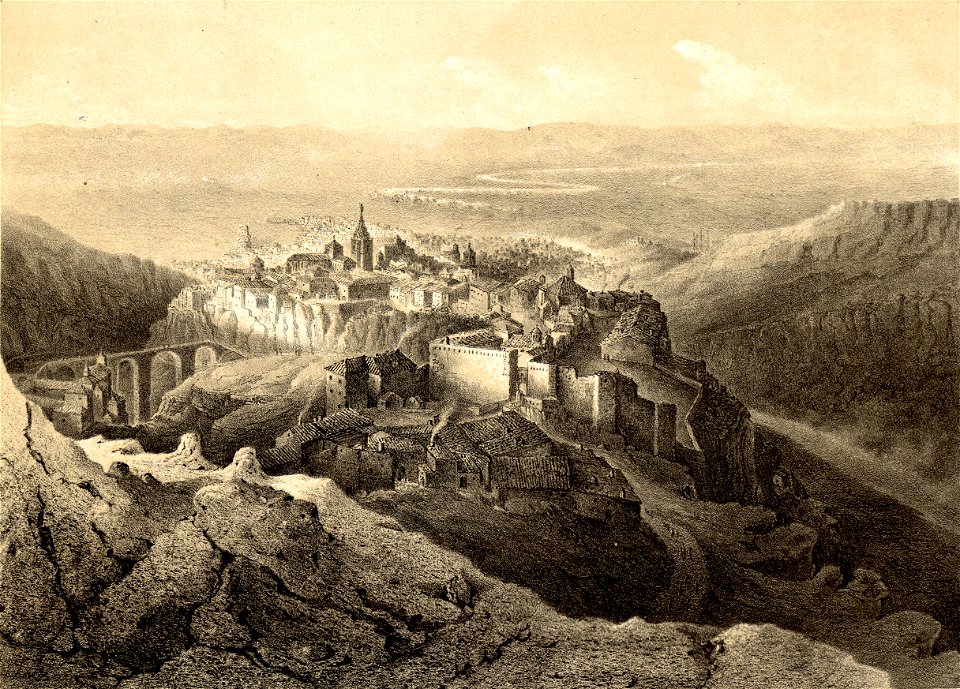 1853, Recuerdos y bellezas de España, Castilla la Nueva, tomo II, Cuenca, desde el cerro de San Cristoval, jpg (cropped)