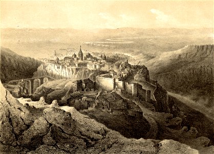 1853, Recuerdos y bellezas de España, Castilla la Nueva, tomo II, Cuenca, desde el cerro de San Cristoval, jpg (cropped)