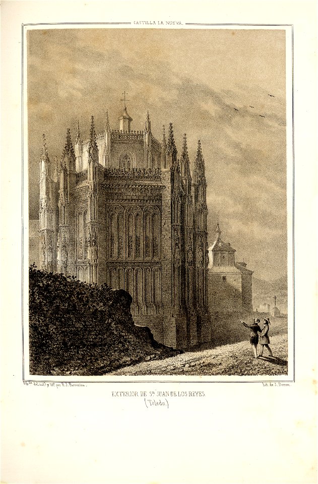 1853, Recuerdos y bellezas de España, Castilla la Nueva, tomo II, Exterior de San Juan de los Reyes, Toledo