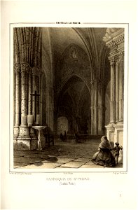 1853, Recuerdos y bellezas de España, Castilla la Nueva, tomo II, Parroquia de San Pedro, Ciudad Real. Free illustration for personal and commercial use.