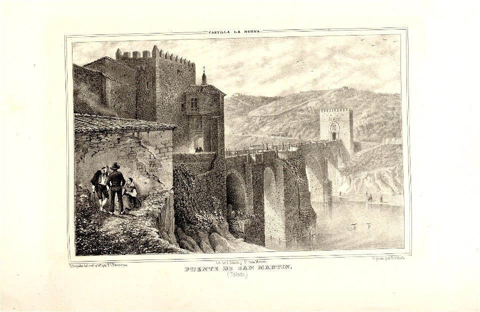 1853, Recuerdos y bellezas de España, Castilla la Nueva, tomo I, Puente de San Martín, Toledo
