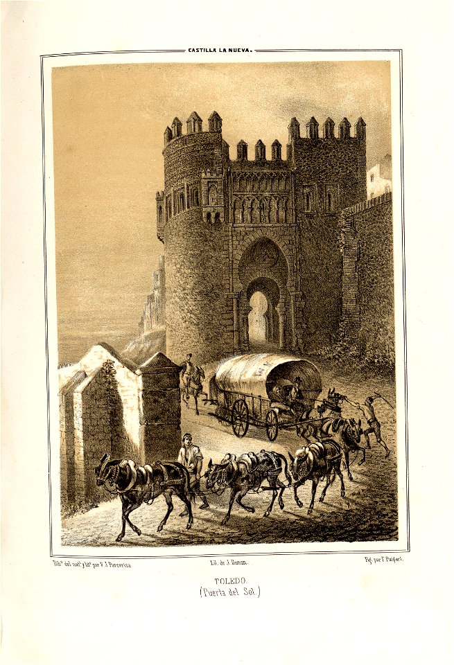 1853, Recuerdos y bellezas de España, Castilla la Nueva, tomo I, Toledo, Puerta del Sol
