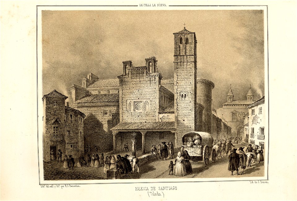 1853, Recuerdos y bellezas de España, Castilla la Nueva, tomo II, Iglesia de Santiago, Toledo